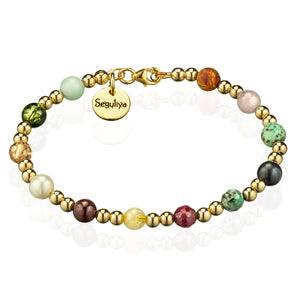 Choshen Bracelet 6mm w 4mm shiny gold filled beads
