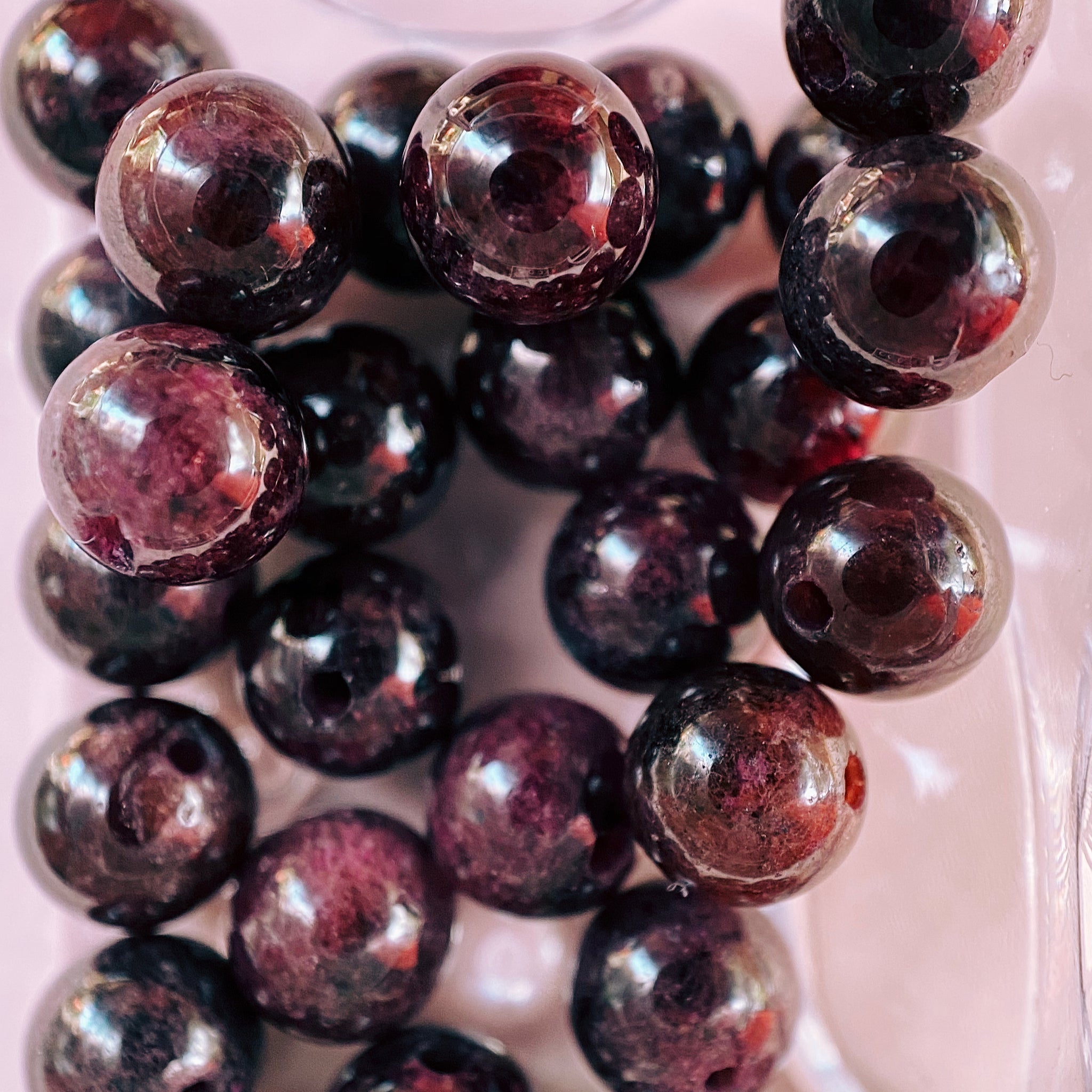 Faceted Rectangle Garnet Beads (6mm)